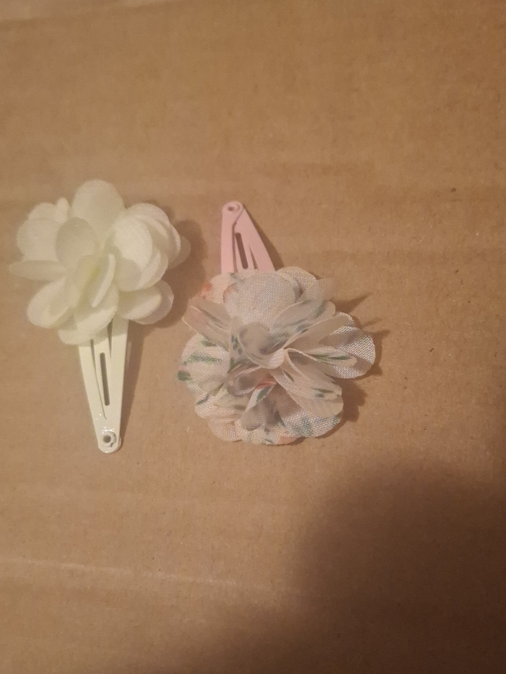 Kids Floral Snap Hair Clips - Pink & Cream